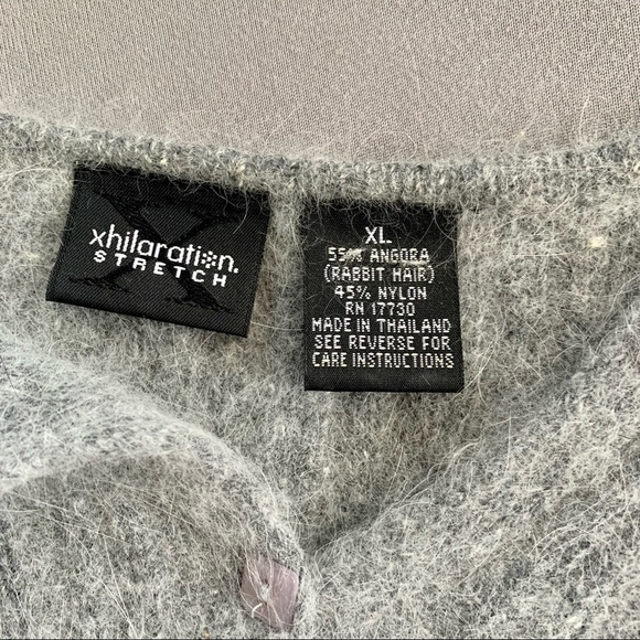 Xhilaration Stretch Cardigan Sweater Rabbit Hair Nylon Blend Buttons - Picture 5 of 5